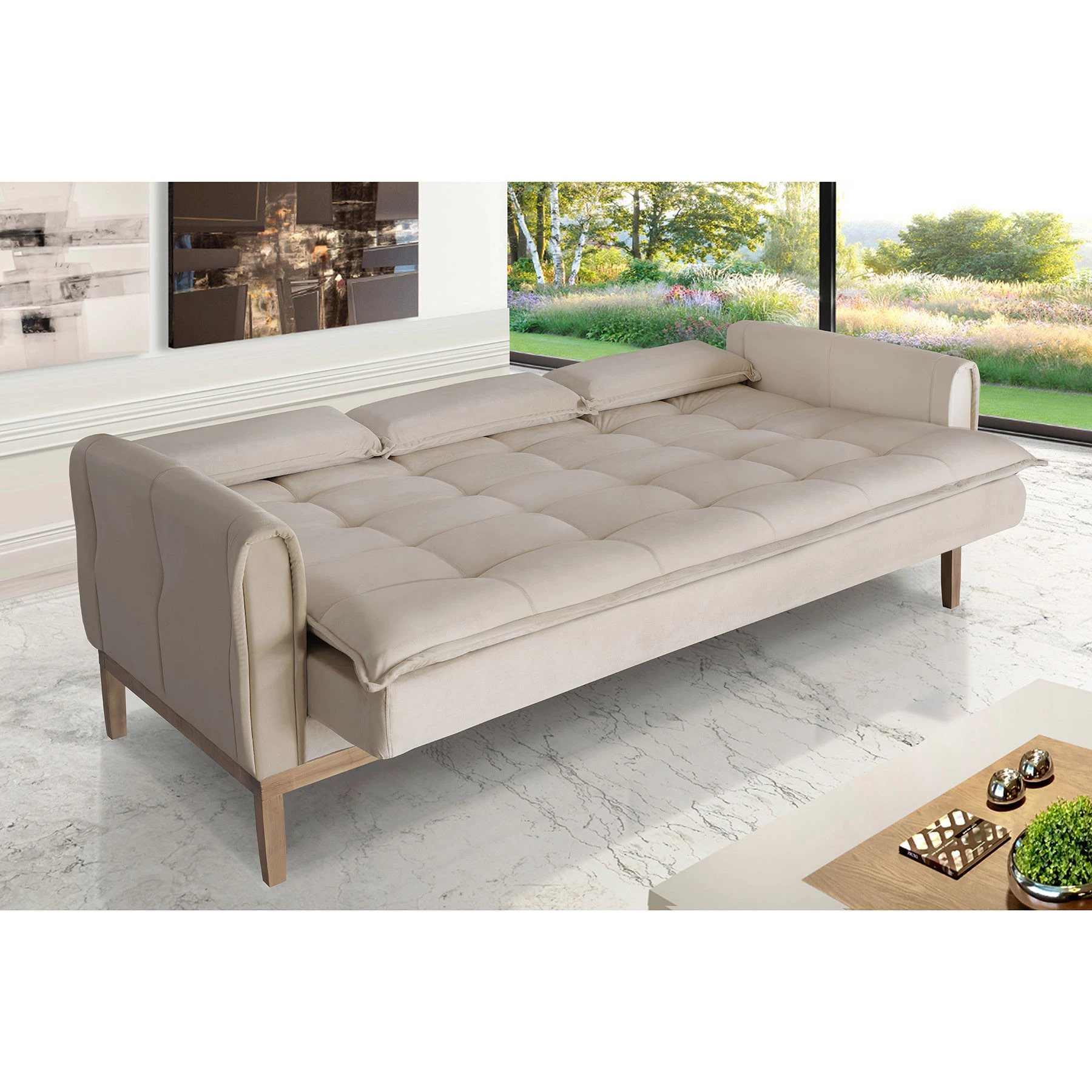 Sofá Cama Rivieira 1,70m - Bege
