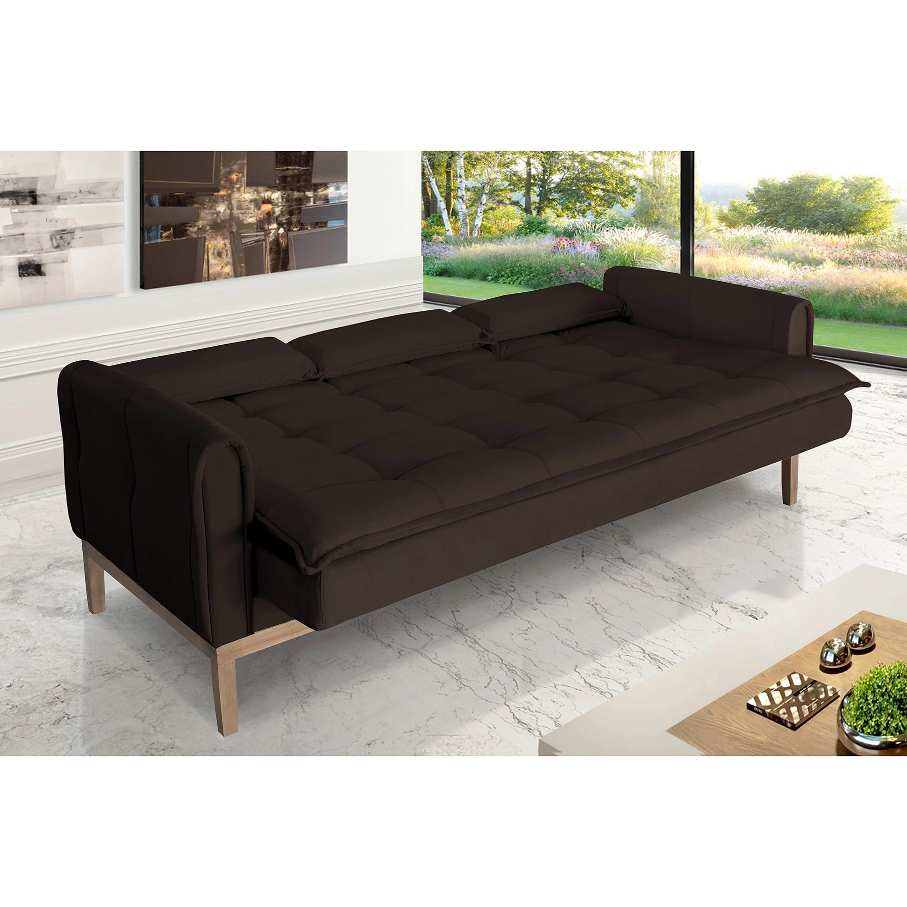 Sofá Cama Rivieira 1,70m - Marrom