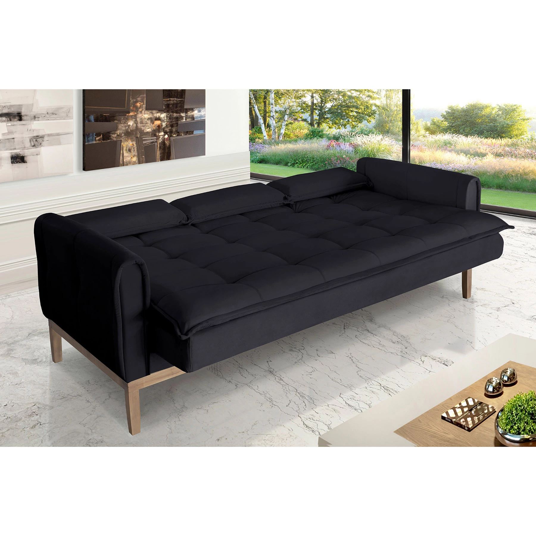 Sofá Cama Rivieira 1,70m - Preto