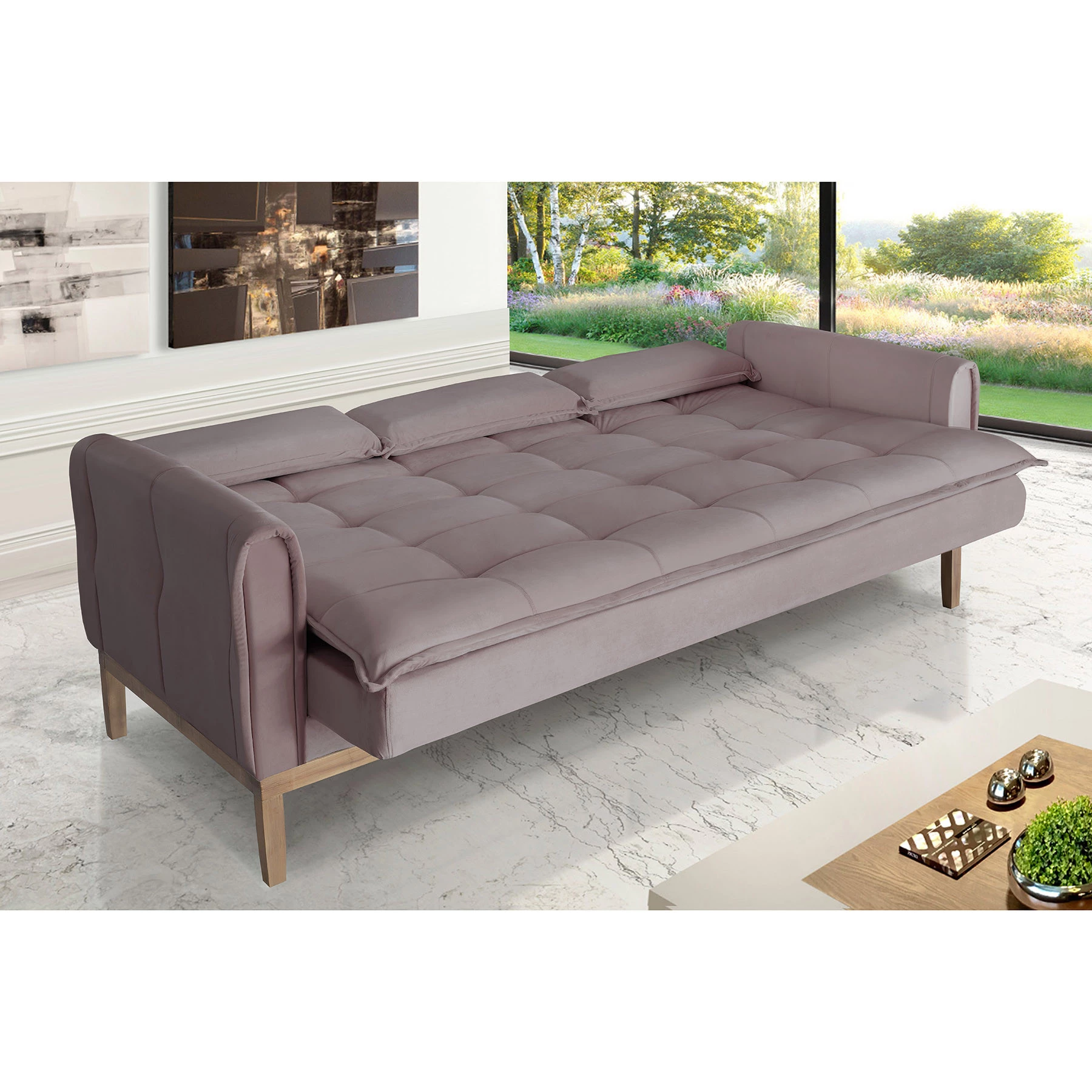 Sofá Cama Rivieira 1,70m - Rosê