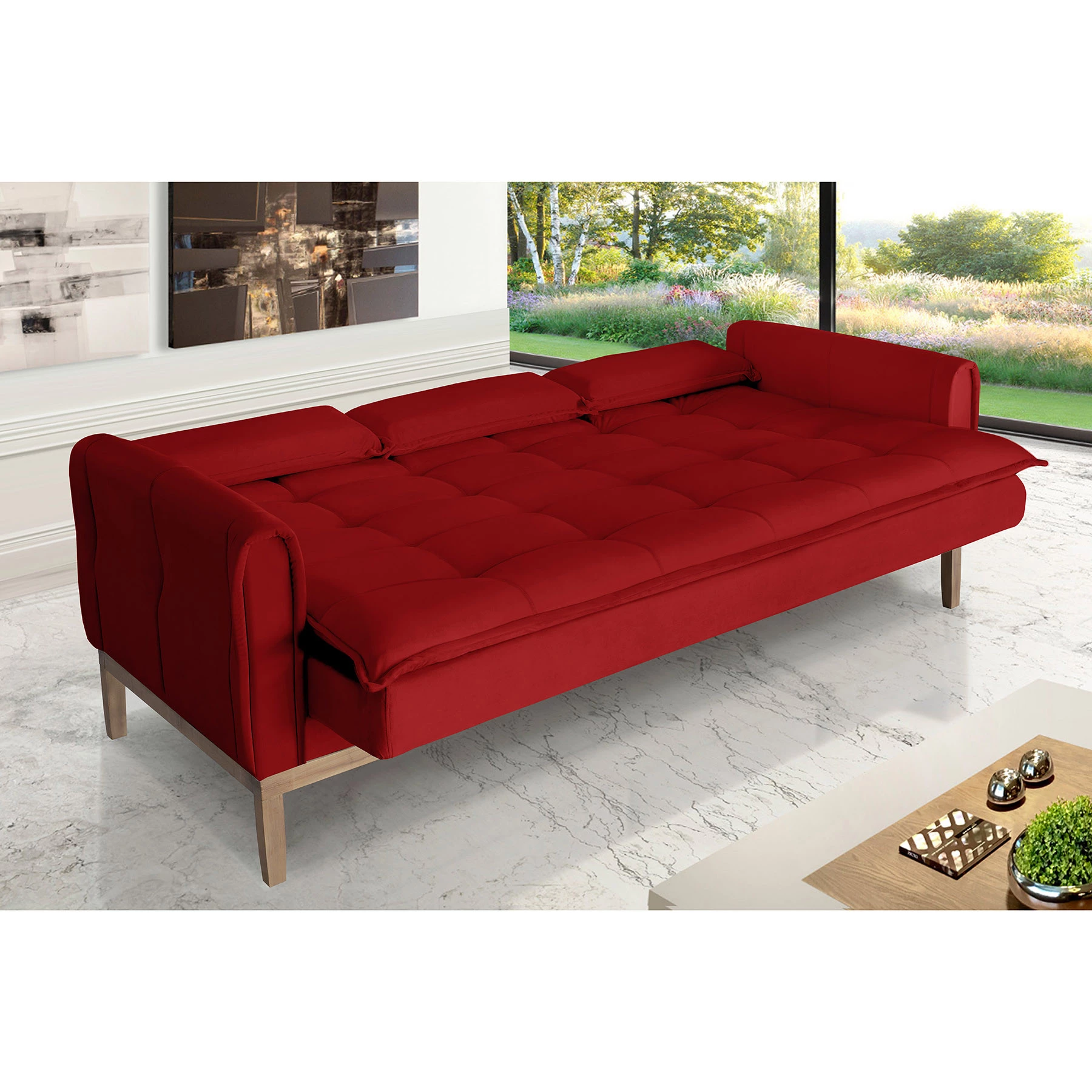 Sofá Cama Rivieira 1,50m - Vermelho