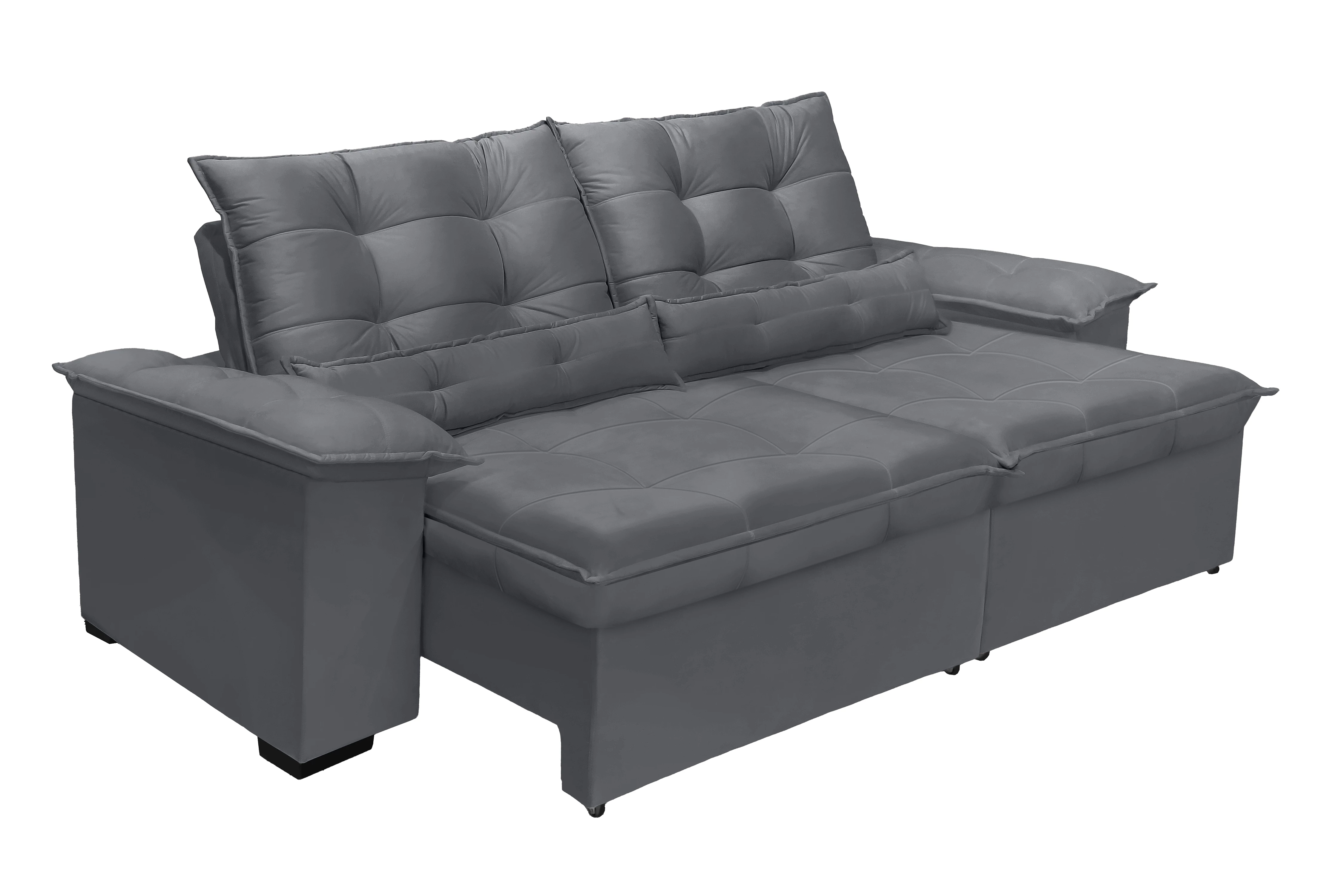 Sofá Retrátil e Reclinável Aspen 2,00m - Chumbo