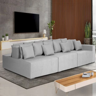 Sofá Ilha Versailles, encosto com regulagem eléctrica 3,00 mt-cinza