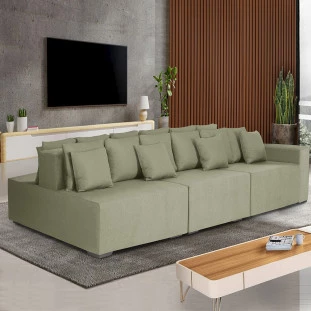 Sofá Ilha Versailles, encosto com regulagem eléctrica 3,00 mt-verde