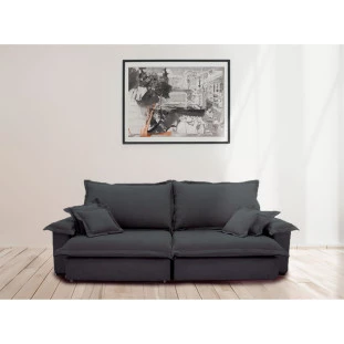 Sofá Paris 2,90m Retrátil e Reclinável Super Pillow -chumbo