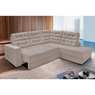 Sofá de Canto Retrátil e Reclinável Santorini 2,70x2,25m - Avelã 