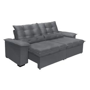 Sofá Retrátil e Reclinável Aspen 2,00m - Chumbo