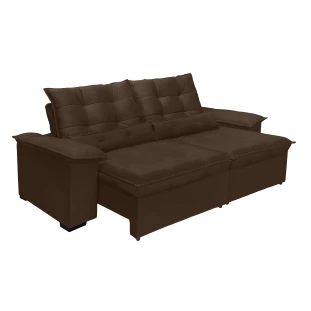 Sofá Retrátil e Reclinável Aspen 2,00m - Marrom
