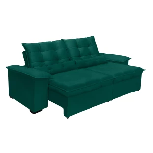 Sofá Retrátil e Reclinável Aspen 2,00m - Verde