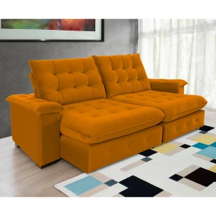Sofá Coliseu 2,30m Retrátil e Reclinável Super Pillow - Terra
