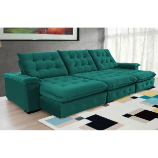 Sofá Coliseu 3,70m Retrátil e Reclinável Super Pillow 