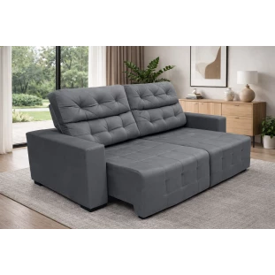 Sofá Retrátil e Reclinável Siena Super Pillow 2,30m - Chumbo