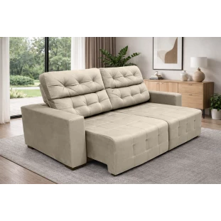 Sofá Retrátil e Reclinável Siena Super Pillow 2,30m - Bege