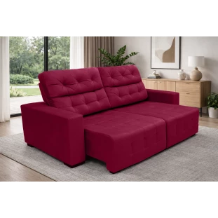 Sofá Retrátil e Reclinável Siena Super Pillow 2,30m - Vermelho
