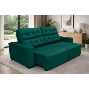Sofá Retrátil e Reclinável Siena Super Pillow 2,30m - Verde