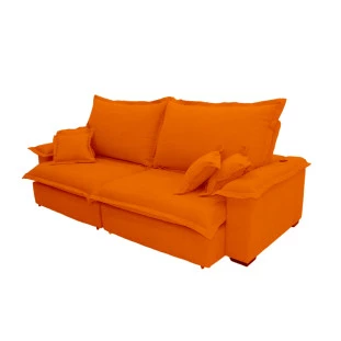 Sofá Paris 2,30m Retrátil e Reclinável Super Pillow  -terra