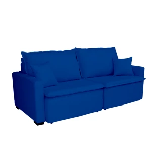 Sofá Cama Tóquio Com Almofadas Soltas 2,50m-azul