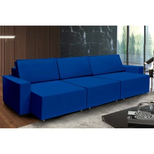 Sofá Dallas 3,70m Retrátil - Azul