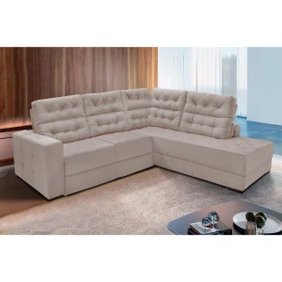 Sofá de Canto Retrátil e Reclinável Santorini 2,70x2,25m - Avelã 