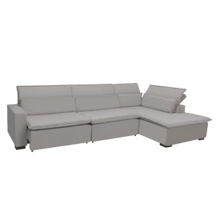 Sofá Istambul 3,80x2,10m Retrátil e Reclinável com Chaise - Avelã