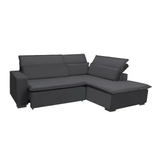 Sofá Istambul 2,60x2,10m Retrátil e Reclinável com Chaise - Chumbo