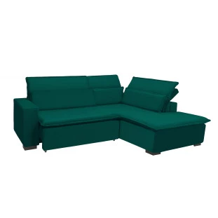 Sofá Istambul 2,60x1,90m Retrátil e Reclinável com Chaise - Verde