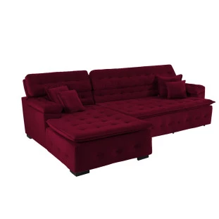 Sofá Orlando 2,40x1,50m com Chaise, Retrátil e Reclinável