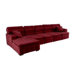 Sofá Orlando 4,20x1,90m com Chaise, Retrátil e Reclinável