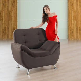 Poltrona Imperium 1,07m em Veludo Soft - Marrom
