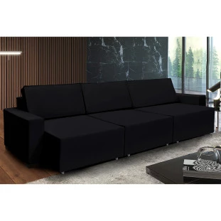 Sofá Dallas 3,70m Retrátil - Preto