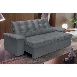 Sofá Retrátil e Reclinável Aspen 2,00m - Chumbo