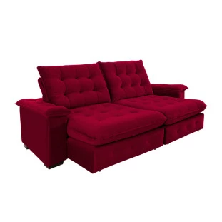 Sofá Coliseu 2,30m Retrátil e Reclinável Super Pillow - Vinho