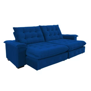 Sofá Coliseu 2,60m Retrátil e Reclinável Super Pillow - Azul