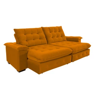 Sofá Coliseu 2,60m Retrátil e Reclinável Super Pillow - Terra