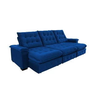 Sofá Retrátil e Reclinável Coliseu 2,90m Super Pillow - Azul