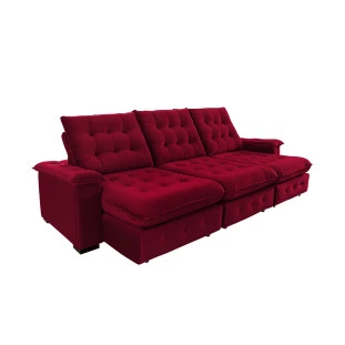 Sofá Retrátil e Reclinável  2,90m Coliseu  Super Pillow - Vinho