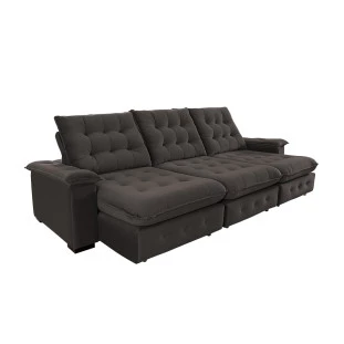 Sofá Coliseu 3,10m Retrátil e Reclinável Super Pillow - Marrom