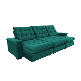 Sofá Coliseu 3,10m Retrátil e Reclinável Super Pillow 