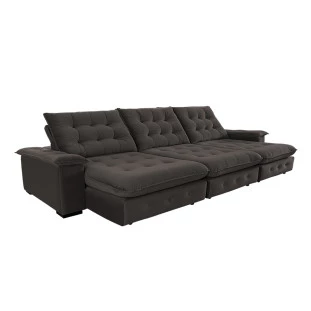 Sofá Coliseu 3,70m Retrátil e Reclinável Super Pillow - Marrom