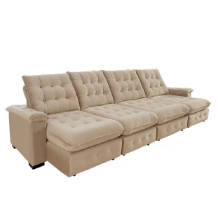 Sofá Coliseu 4,00m Retrátil e Reclinável Super Pillow 