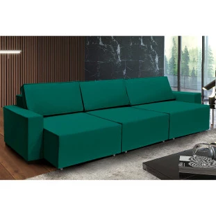 Sofá Dallas 4,00m Retrátil - Verde
